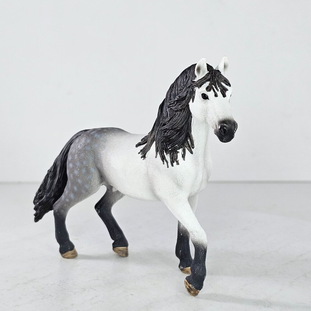 Schleich Horse Andalusian Stallion Toy Figure 13821 Dapple Grey Retired - Picture 2 of 8